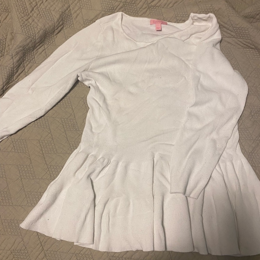 Lilly Pulitzer white peplum top